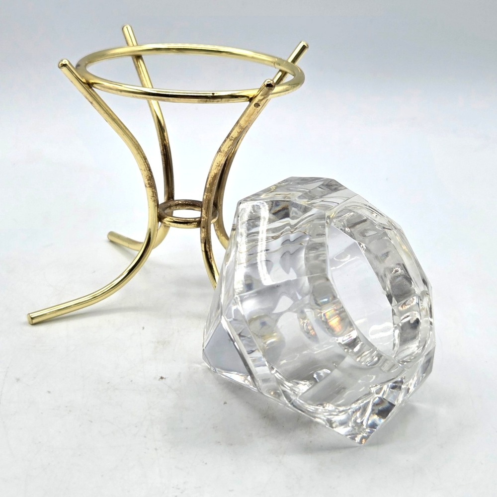 PartyLite‎ 24% Lead Crystal Diamond Shaped Solitaire Votive Candle Holder - Picture 4 of 6